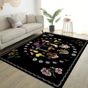 Moon Rug For Bedroom Or Living Room, Modern Moon Phase Design - Decorate Non-Slip Soft Carpet Area Rug