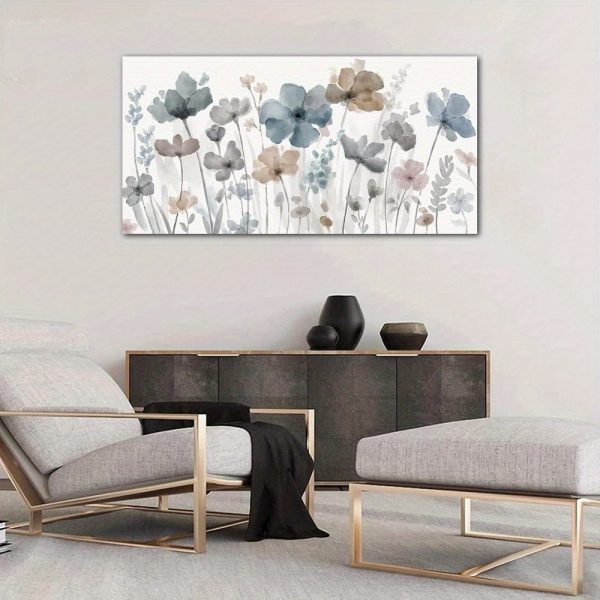 Elegant Floral Canvas Wall Art Wall Decoration Floral Picture Indigo Brown Grey Canvas Painting Natural Printed Artwork Living Room Bedroom Home Office Wall Decoration Painting