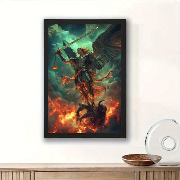 Archangel Michael Abstract Canvas Art - 16x24