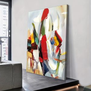 Vibrant Abstract Geometric Canvas Art - Extra Large, Ready-To-Hang With Wood Frame For Living Room, Bedroom, Office Decor