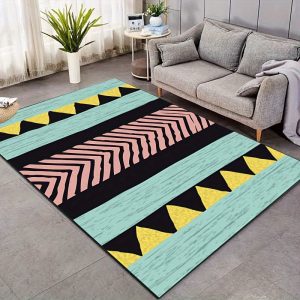 1 PC, Washable Living Room Area Carpet Geometric Carpet Soft Bedroom Carpet Indoor Modern Floor Carpet Foldable Thin Carpet Low Velvet Edge Carpet Restaurant Carpet Modern Home Decoration Carpet Laundry Non-slip Carpet